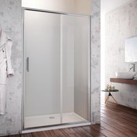 Schuifdeur Lacus Lipari 115x200 cm Helder Glas Anti-Kalk Chroom