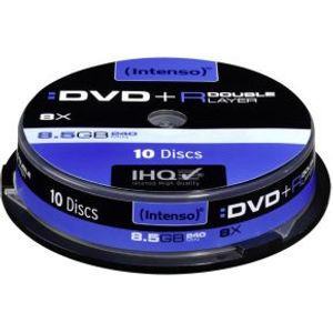 1x10 Intenso DVDR 8.5GB 8x Speed. dubbel laags Cakebox