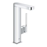 GROHE Plus waterbesparende wastafelkraan L-size met gladde body en push open waste chroom 23873003