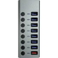 Maxtrack CH11L USB 3.0-hub 8 poorten Individueel schakelbaar Zilver-grijs - thumbnail