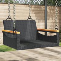 Schommelbank 63x62x40 cm poly rattan zwart - thumbnail