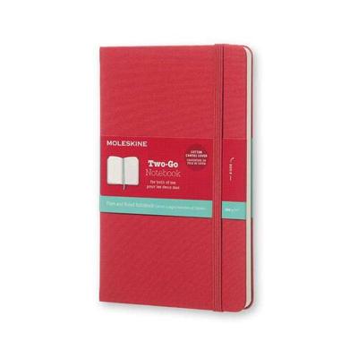 Moleskine Two-Go Notebook Medium Gelinieerd-Blanco Raspberry Rood - Overig (8055002851671)
