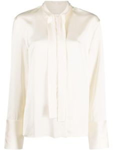 Jil Sander blouse nouée à fini satiné - Tons neutres