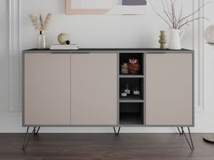 Dressoir CLARO 3 deuren antraciet/lichtbruin