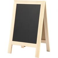 Creotime houten sandwich krijtbord 30 x 19 cm blank/zwart per stuk