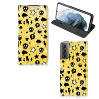 Mobiel BookCase Samsung Galaxy S21 FE Punk Geel