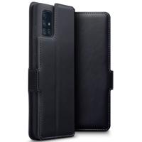 Qubits - lederen slim folio wallet hoes - Samsung Galaxy A51 - Zwart