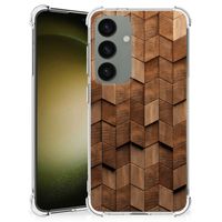 Stevig Telefoonhoesje voor Samsung Galaxy S24 Wooden Cubes