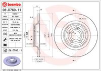 Remschijf BREMBO, Remschijftype: Massief, u.a. für Mercedes-Benz - thumbnail