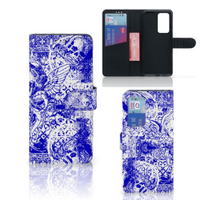 Telefoonhoesje met Naam Huawei P40 Pro Angel Skull Blauw