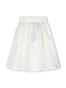 Karl Lagerfeld Kids jupe mi-longue à motif monogrammé - Blanc