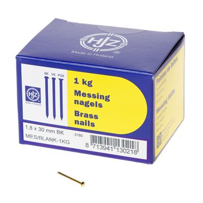 Messing nagels bombe kop 1.8 x 30mm 1kg