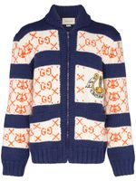 Gucci GG striped cardigan - Bleu