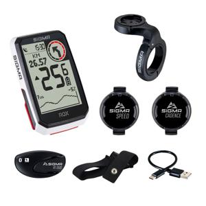 GPS Fietscomputer Sigma Rox 4.0 GPS HR + cadans set met overclamp Butler stuurhouder - wit