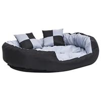 vidaXL Hondenkussen omkeerbaar en wasbaar 110x80x23 cm grijs en zwart, hondenmatras, hondenbed, hondenmand, hondenmatrassen, hondenbedden