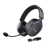 Trust Gaming GXT 491 Fayzo Draadloze Gaming Headset Bluetooth + RF 2.4 GHz, 7.1 Surround Sound, 22 Uur Batterij, 85% Gerecycled Plastic, RGB Headphones Wireless PC PS5 PS4 Switch - Zwart