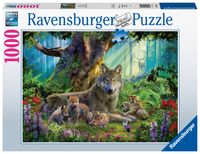 Ravensburger puzzel 1000 stukjes familie wolf in het bos