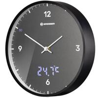 BRESSER MyTime LEDsec wandklok 24 cm met temperatuurweergave (athrazit)