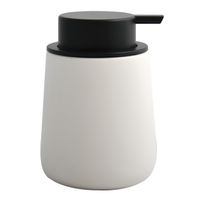 MSV Zeeppompje/dispenser Malmo - Keramiek - wit/zwart - 8,5 x 12 cm - 300 ml   - - thumbnail