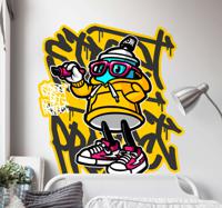 Tekst sticker cartoon straatkunst graffiti - thumbnail