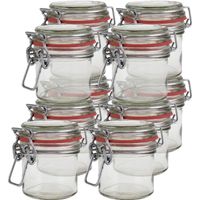 10x Mini weckpotten/inmaakpotten 100 ml met beugelsluiting