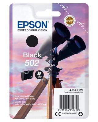Epson 502 4.6ml 210pagina's Zwart inktcartridge Epson 502 4.6ml 210pagina's Zwart inktcartridge