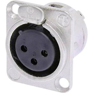 Neutrik NC3F-DL-1 XLR-connector Flensbus, contacten recht Aantal polen: 3 Zilver 1 stuk(s)