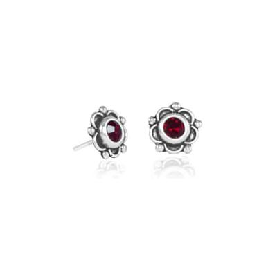 Zilveren Oorstekers Loto Rood Zirkonia - 925 Sterling Zilveren Oorstekers Loto Rood Zirkonia - 925 Sterling