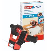 tesa® Classic Handafroller, universeel, voor plakband, met robuuste metalen houder, voor verpakkingstape met een maximale breedte van 50 mm