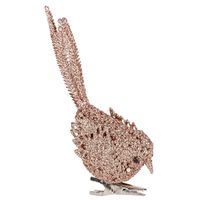 1x Kerstboomversiering glitter roze vogeltjes op clip 12 cm   -