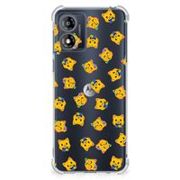 Doorzichtige Silicone Hoesje voor Motorola Moto E13 Katten Emojis