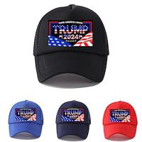 Voor heren Baseballpet Zonnehoed Trucker Hoed Zwart Rood Polyesteri Netstof Afdrukken Modieus Casual Straat Dagelijks Troef Amerikaanse vlag Verstelbaar Zonbescherming Ademend Lightinthebox - thumbnail