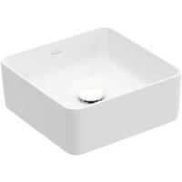 Villeroy & Boch Collaro opzetwastafel vierkant 38x38cm zonder overloop zonder kraangat wit 4A213801 - thumbnail