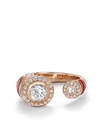 David Morris bague en or rose 18ct pavé de diamants