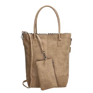 Beagles Shopper / Schoudertas met Etui Ceclavin Licht Taupe