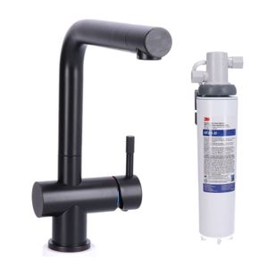 Keukenkraan Black massief RVS inclusief 3M Waterfilter