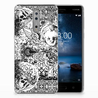 Silicone Back Case Nokia 8 Skulls Angel