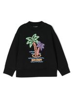 Palm Angels Kids sweat Neon Palms en coton - Noir - thumbnail