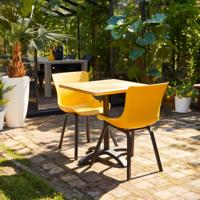 Hartman Outdoor Inklapbare Bistrotafel Sophie Teakhout, 70 x 70cm - Zwart - Vierkant