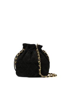 CHANEL Pre-Owned sac porté épaule à lien de resserrage et logo - Noir