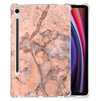 Samsung Galaxy Tab S9 Tablet Back Cover Marmer Oranje - thumbnail