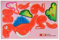 LG Imports 3D puzzel dino 10,5 x 7,5 cm karton roze/rood