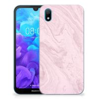 Huawei Y5 (2019) TPU Siliconen Hoesje Marble Pink - Origineel Cadeau Vriendin