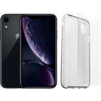 Refurbished iPhone Xr 64 GB Zwart + Otterbox Clearly Protected Full Body Transparant