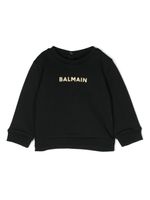 Balmain Kids sweat en coton à logo imprimé - Noir - thumbnail