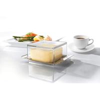 GEFU Botervloot BRUNCH, 125 g, boterschaal van roestvrij staal met transparante kunststof kap