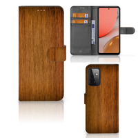 Samsung Galaxy A72 Book Style Case Donker Hout