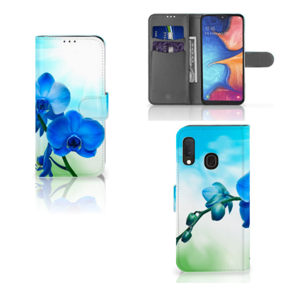 Samsung Galaxy A20e Hoesje Orchidee Blauw - Cadeau voor je Moeder