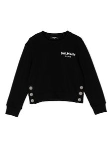 Balmain Kids sweat en coton à logo imprimé - Noir