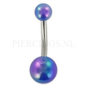 Navelpiercing acryl parelmoer blauw